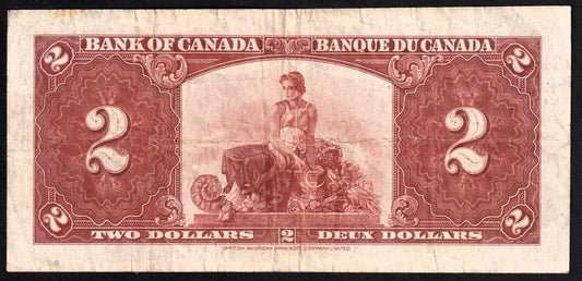 Canada 1937 $2 Two Dollar Banknote Gordon - Towers BC-22b VF Very Fine - cscoinsnbanknotes