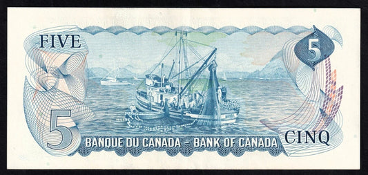 Canada 1972 $5 Five Dollar Banknote Bouey - Rasminksy BC-48a AU Almost UNC - cscoinsnbanknotes
