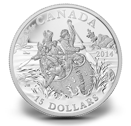 Fine Silver Coin - Exploring Canada: The Voyageurs (2014) - cscoinsnbanknotes