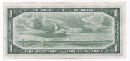 1954 $1 Canada Beattie/ Rasminsky H/M Prefix Low Print Changeover Run XF