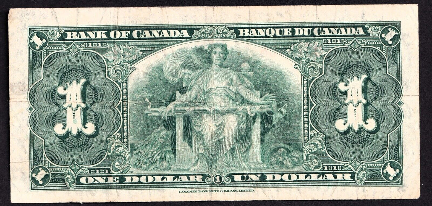 Canada 1937 $1 One Dollar Banknote Gordon - Towers L/L 0513858