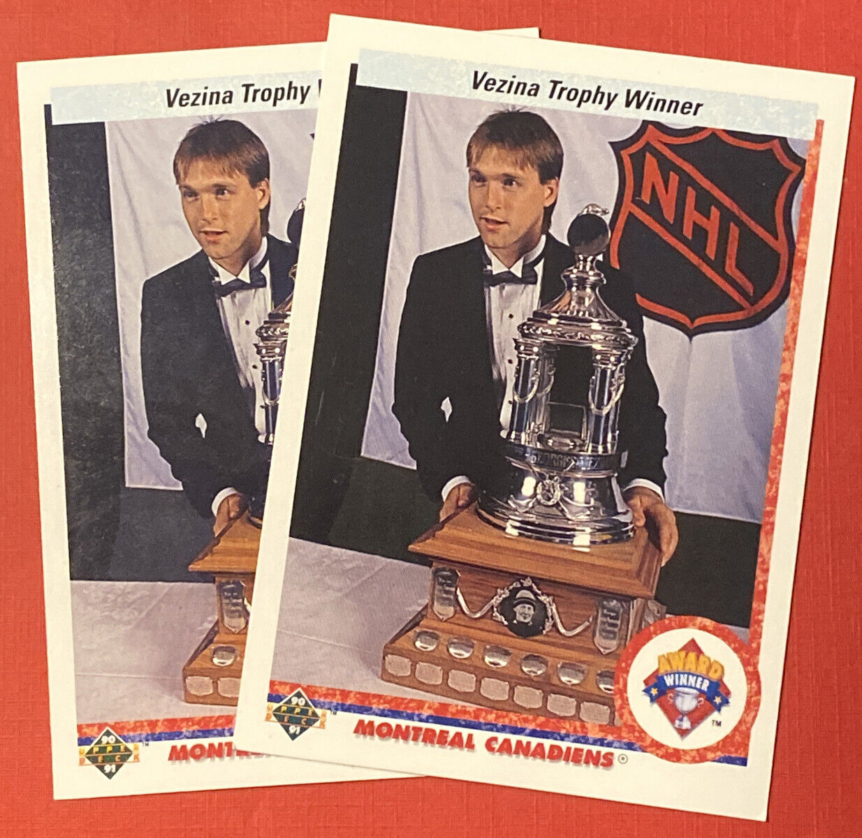 1990-91 Upper Deck #207 Patrick Roy Lot Of 2 Vezina Trophy Winner