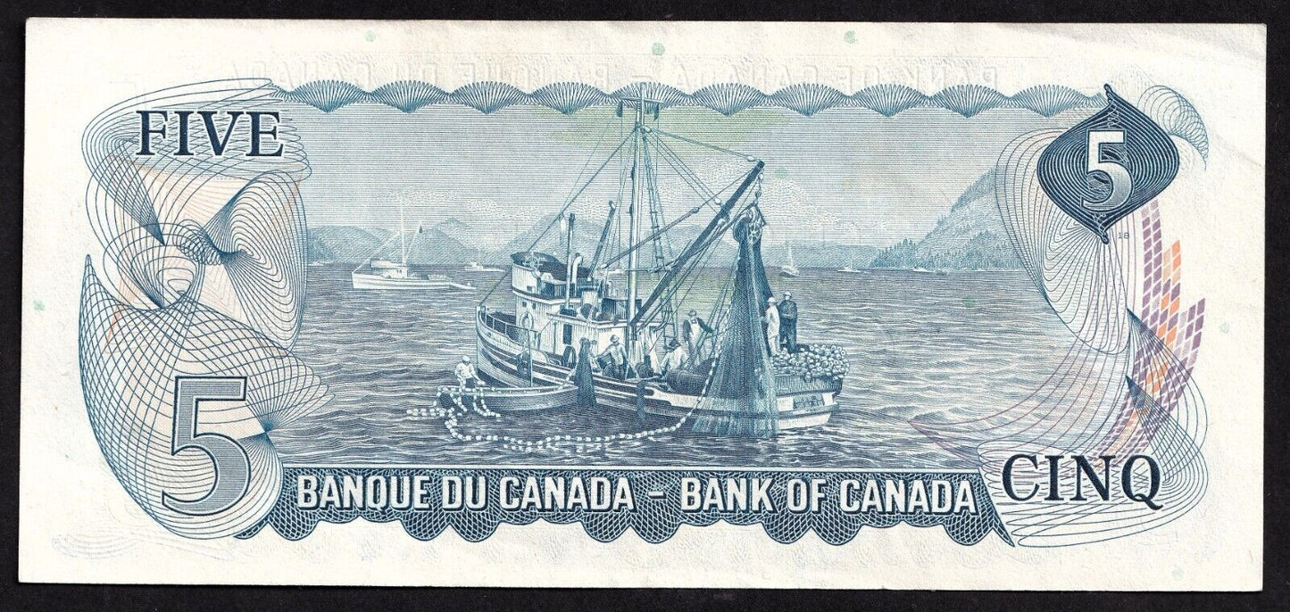 Canada 1972 $5 Five Dollar Banknote Lawson - Bouey S/H 3970094