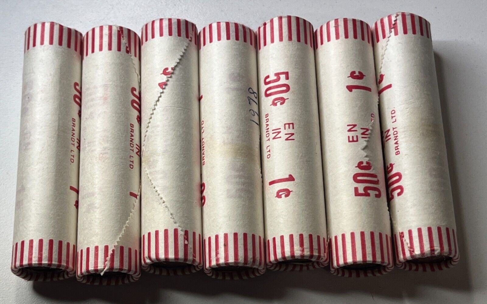 1978 Mint Sealed Roll Of 50 Uncirculated Canada Pennies