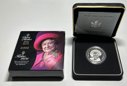 2002 Canadian Proof $1 Silver Dollar - The Queen Mother