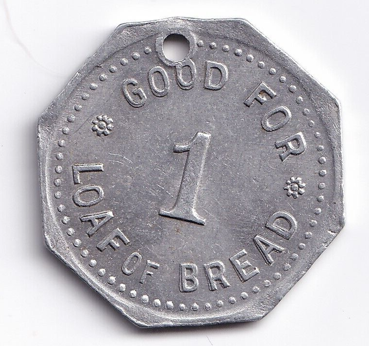 Modern L. Catlin Bakery Good For 1 Loaf Of Bread Octogon Shaped Token