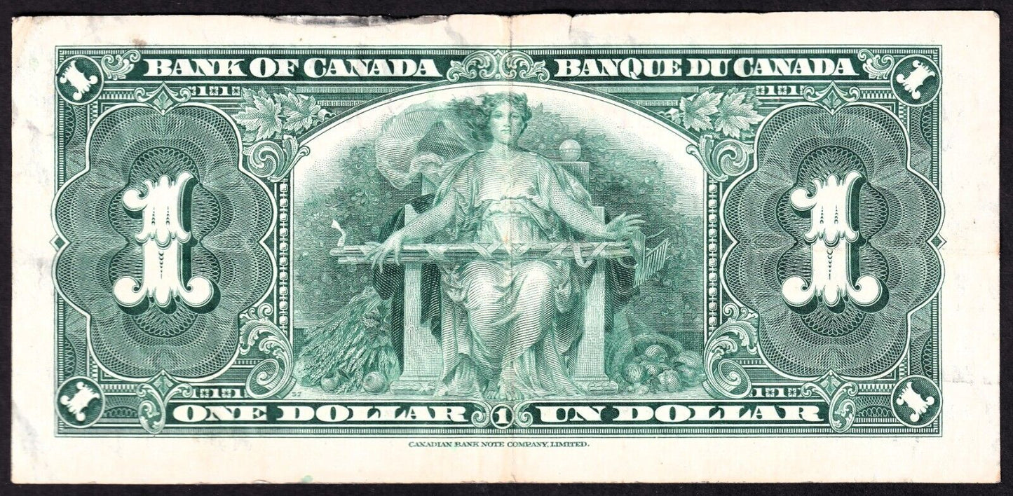 Canada 1937 $1 One Dollar Banknote Coyne - Towers X/M 9587991