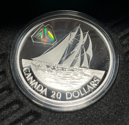 Canada 2000 The Bluenose Fishing Schooner $20 Dollars Silver Coin RCM W Box/COA