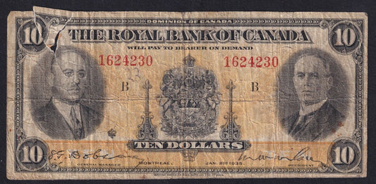 1935 The Royal Bank Of Canada RBC $10 Large Signature 1624230 - 630-18-04a