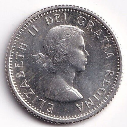 1958 Canada 10 Ten Cents Queen Elizabeth II Dime .800 Silver PL-65 Cameo