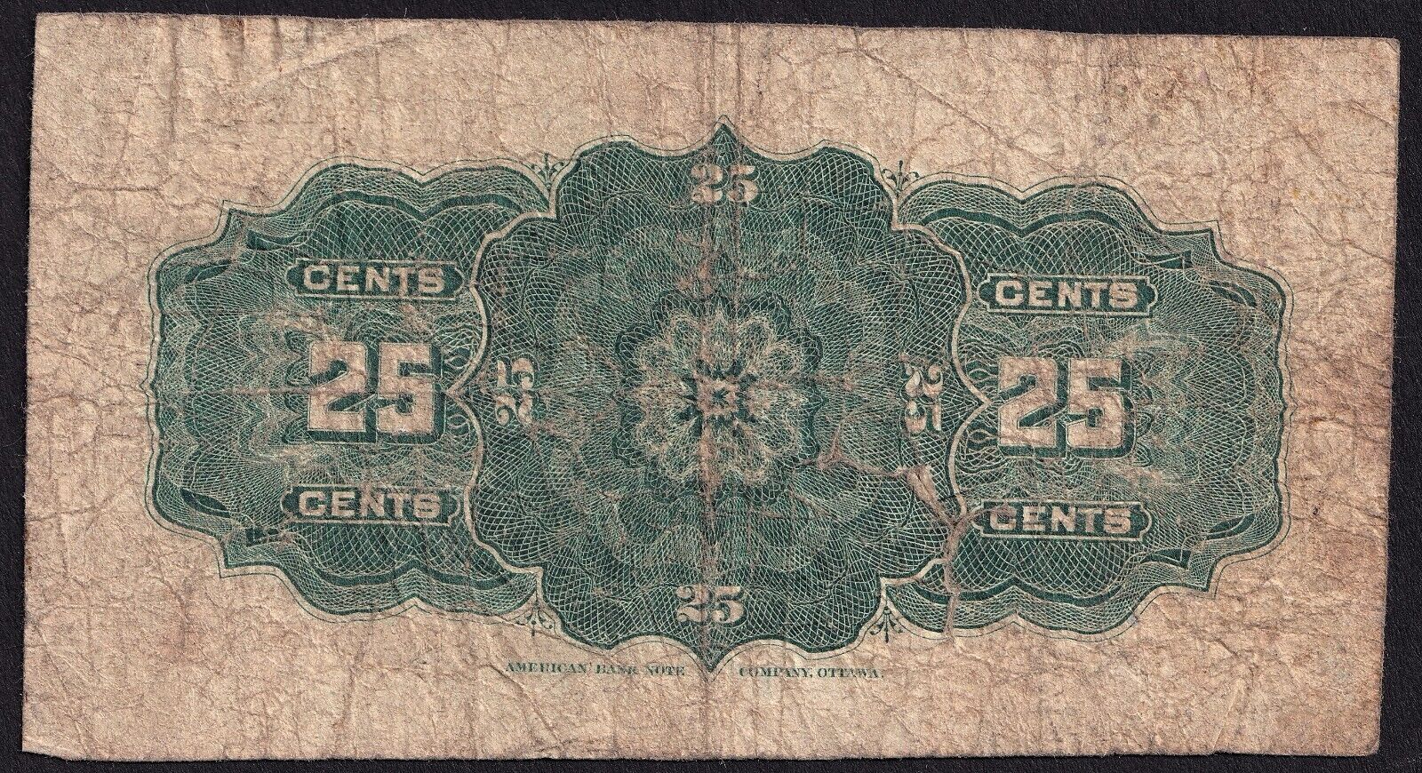 1900 Dominion of Canada 25c Shinplaster Note Courtney