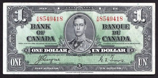 Canada 1937 $1 One Dollar Banknote Coyne - Towers K/M 8549418