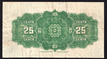 1923 Dominion of Canada 25c Shinplaster Note McCavour - Sanders 456860