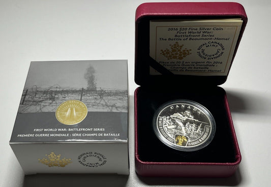 2016 Canada $20 .9999 Silver WWI Battlefront – Battle of Beaumont-Hamel