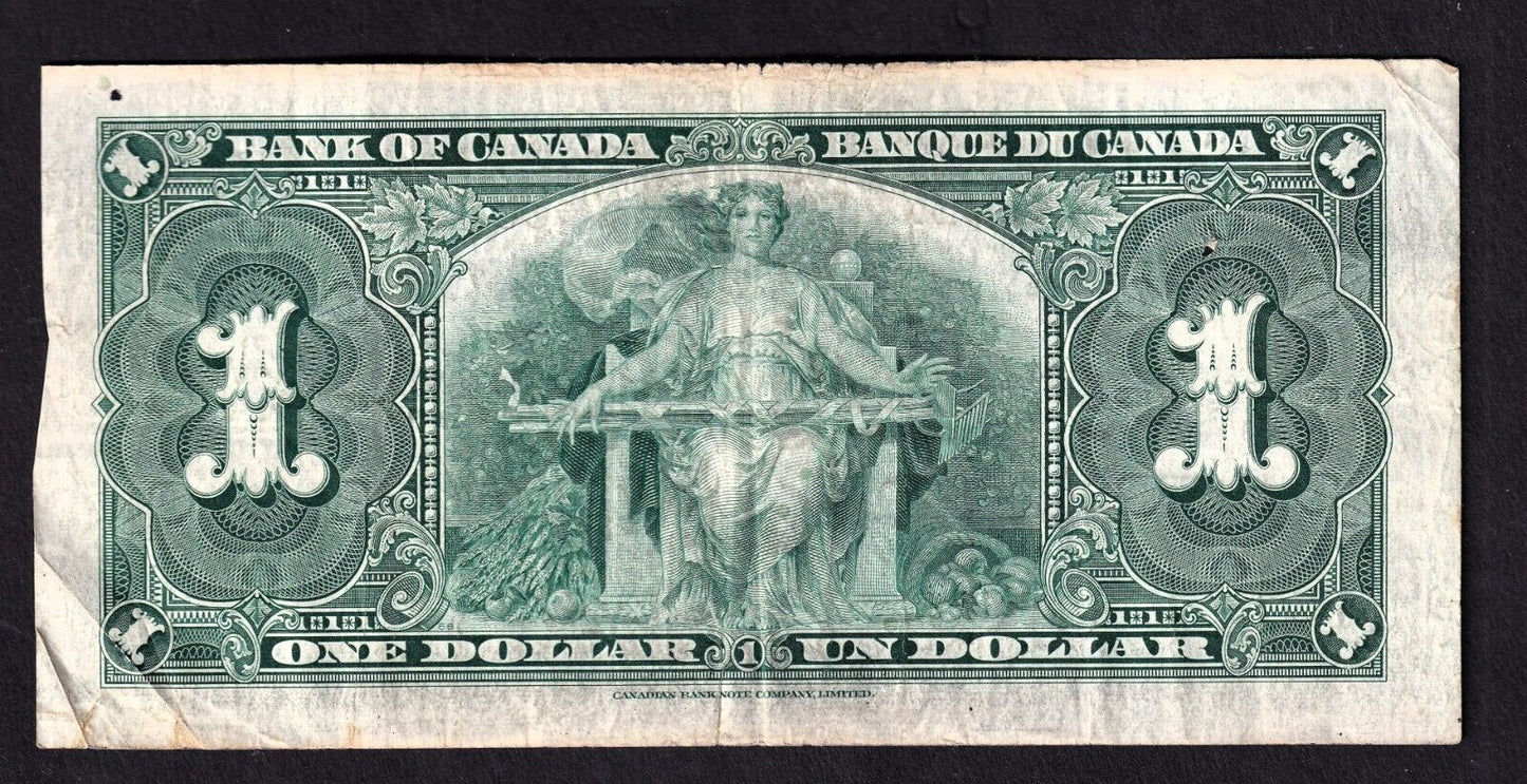 Canada 1937 $1 One Dollar Banknote Coyne - Towers L/N 3842727