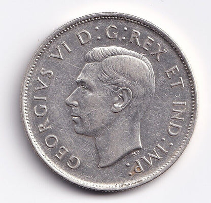 Canada 1943 50 Fifty Cent Half Dollar Silver Coin King George VI - Lustourous