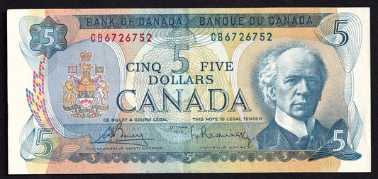 Canada 1972 $5 Five Dollar Banknote Lawson-Bouey Beautiful Colour CB 6726752