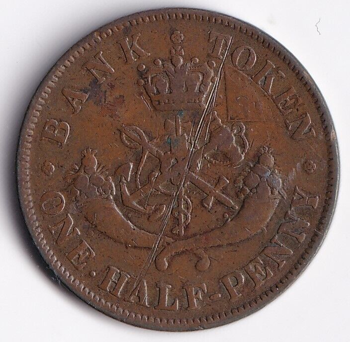 Bank Of Upper Canada 1857 Half Penny Dragonslayer Token PC-5D BR-720 #3