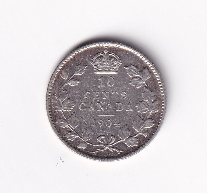 Canada 1904 Silver 10 Ten Cents Key Date King Edward VII