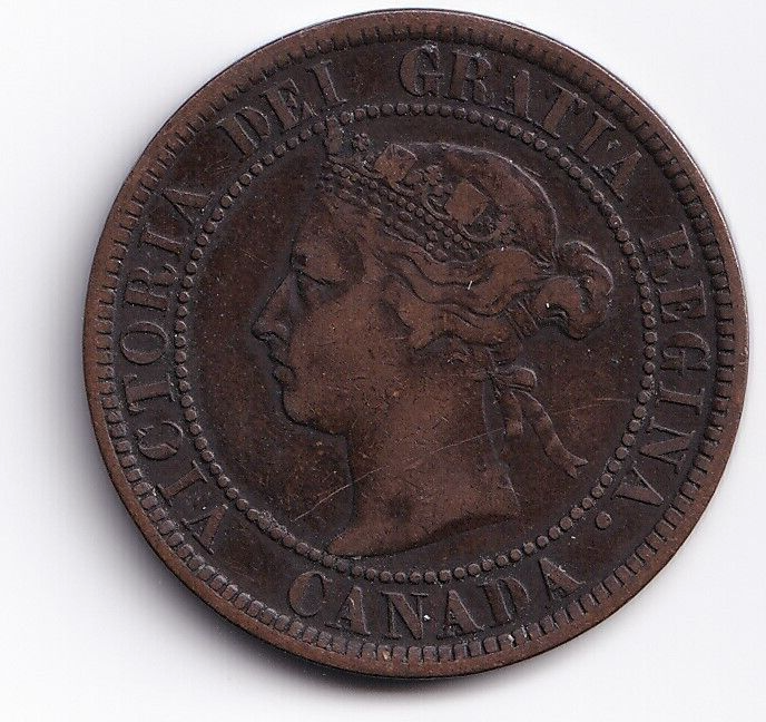 Canada 1884 1c One Large Cent Queen Victoria Fine