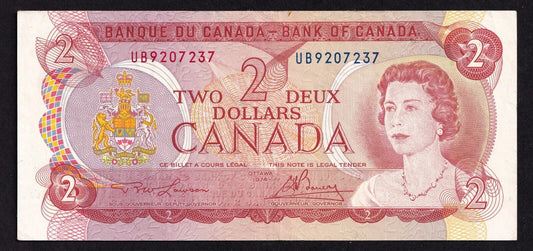 Canada 1974 $2 Two Dollar Banknote Lawson - Bouey UB 9207237