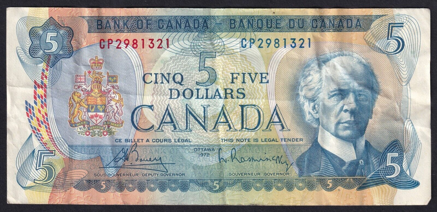 Canada 1972 $5 Five Dollar Banknote Bouey - Raminsky