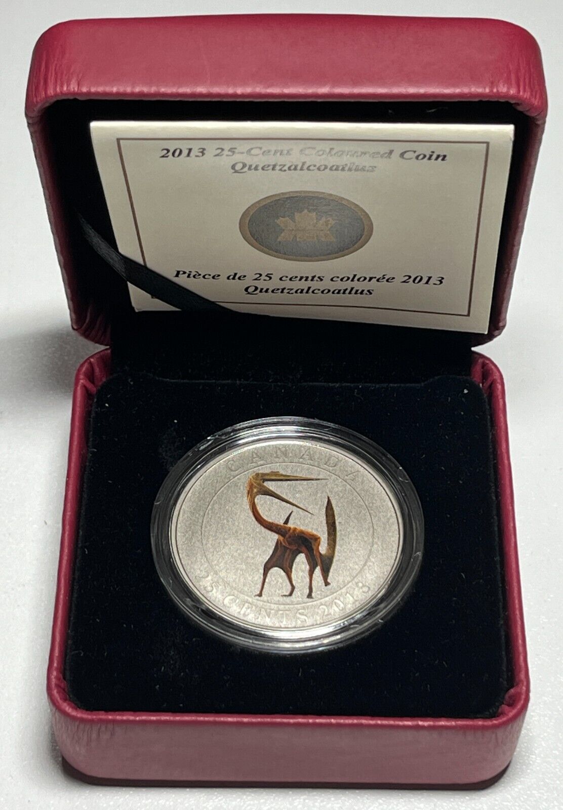 2013 Canadian Mint 25-Cent Coloured Quetzalcoatlus Prehistoric Creatures Coin