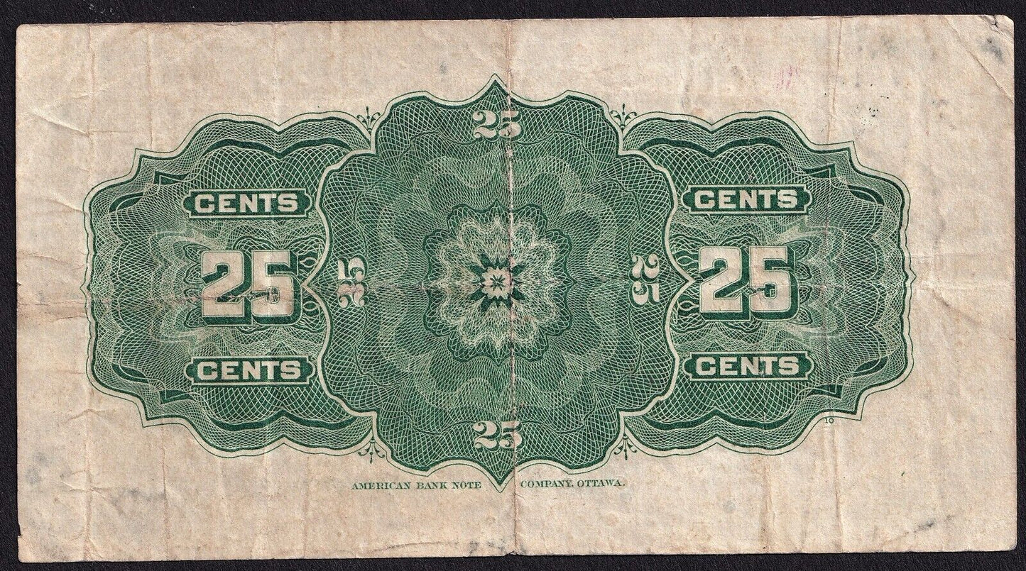 1900 Dominion of Canada 25c Shinplaster Note Boville