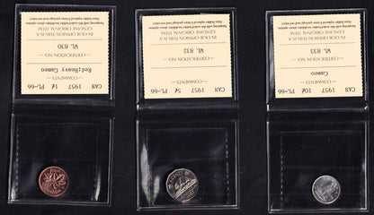 1957 Canada Proof Like Set Certified By ICCS Mostly All PL-66, One PL-65 Cameo