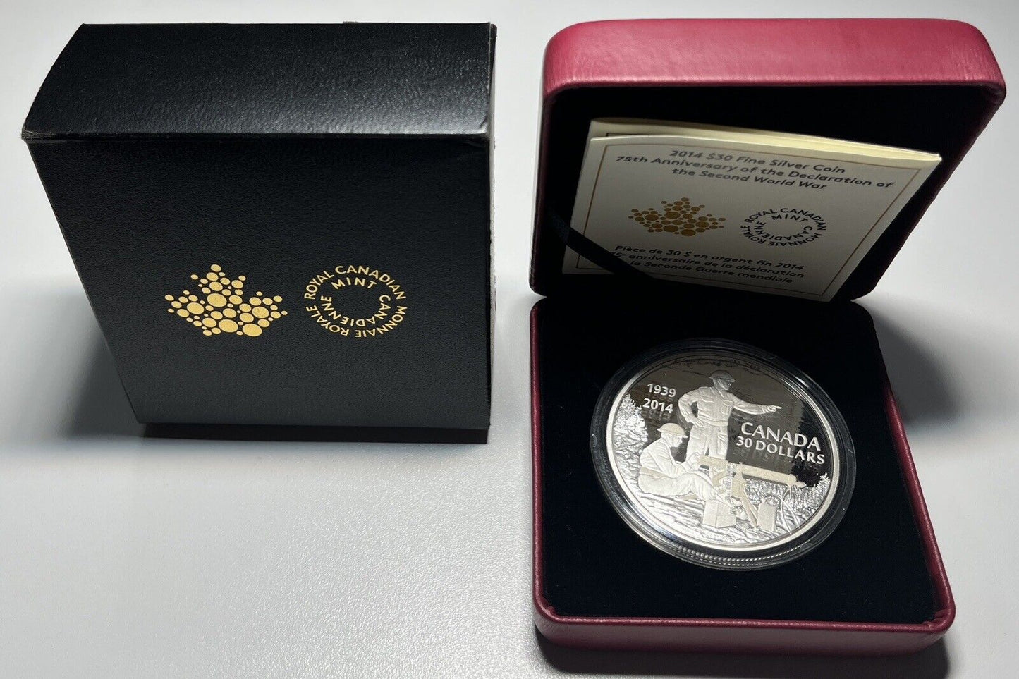 2014 Canada 75th Anniversary of the Second World War $30 Fine Silver Coin