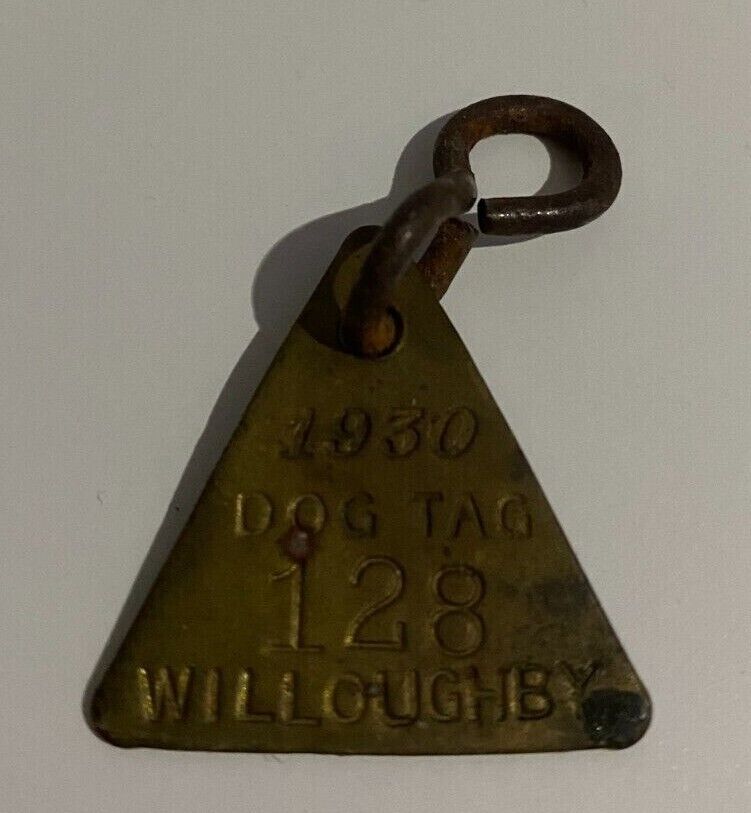 1930 Willoughby Dog Tag License #128