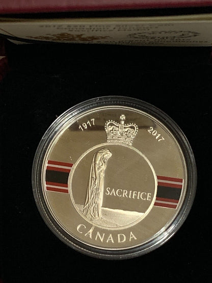 2017 Canada 1 oz. Pure Silver Coloured Coin - Canadian Honours: Sacrifice Medal 