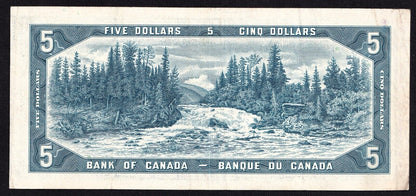 Canada 1954 $5 Five Dollar Banknote Beattie - Rasminsky Nice Colour K/X 8469179