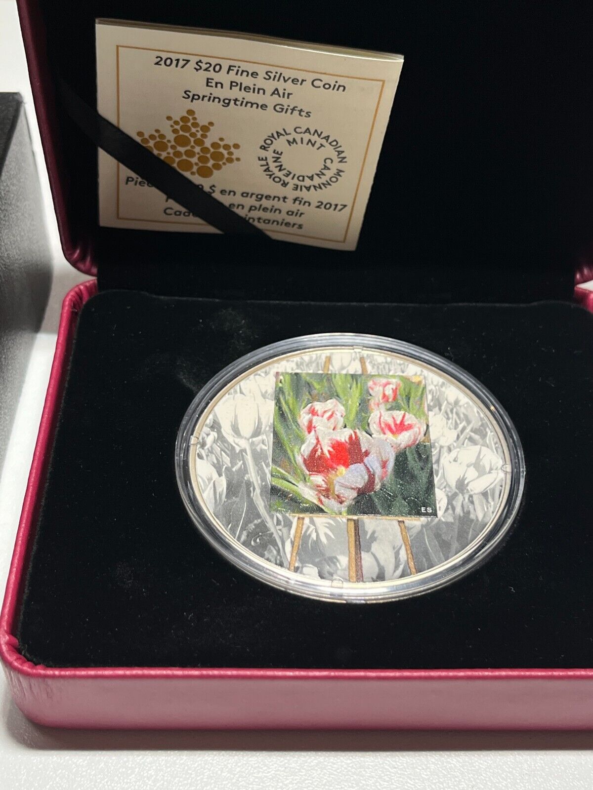 2017 'Springtime Gifts - En Plein Air' Proof $20 Fine Silver Coin With Box + COA