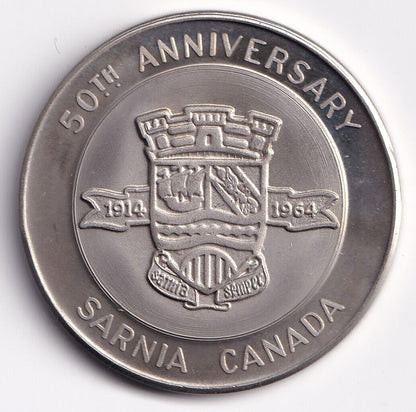 Canada 1960 - Sarnia Coin Society 50th Anniversary Medal ~ 40 mm in diameter