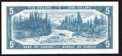 Canada 1954 $5 Five Dollar Banknote Beattie - Rasminsky Nice Colour T/S 9555497