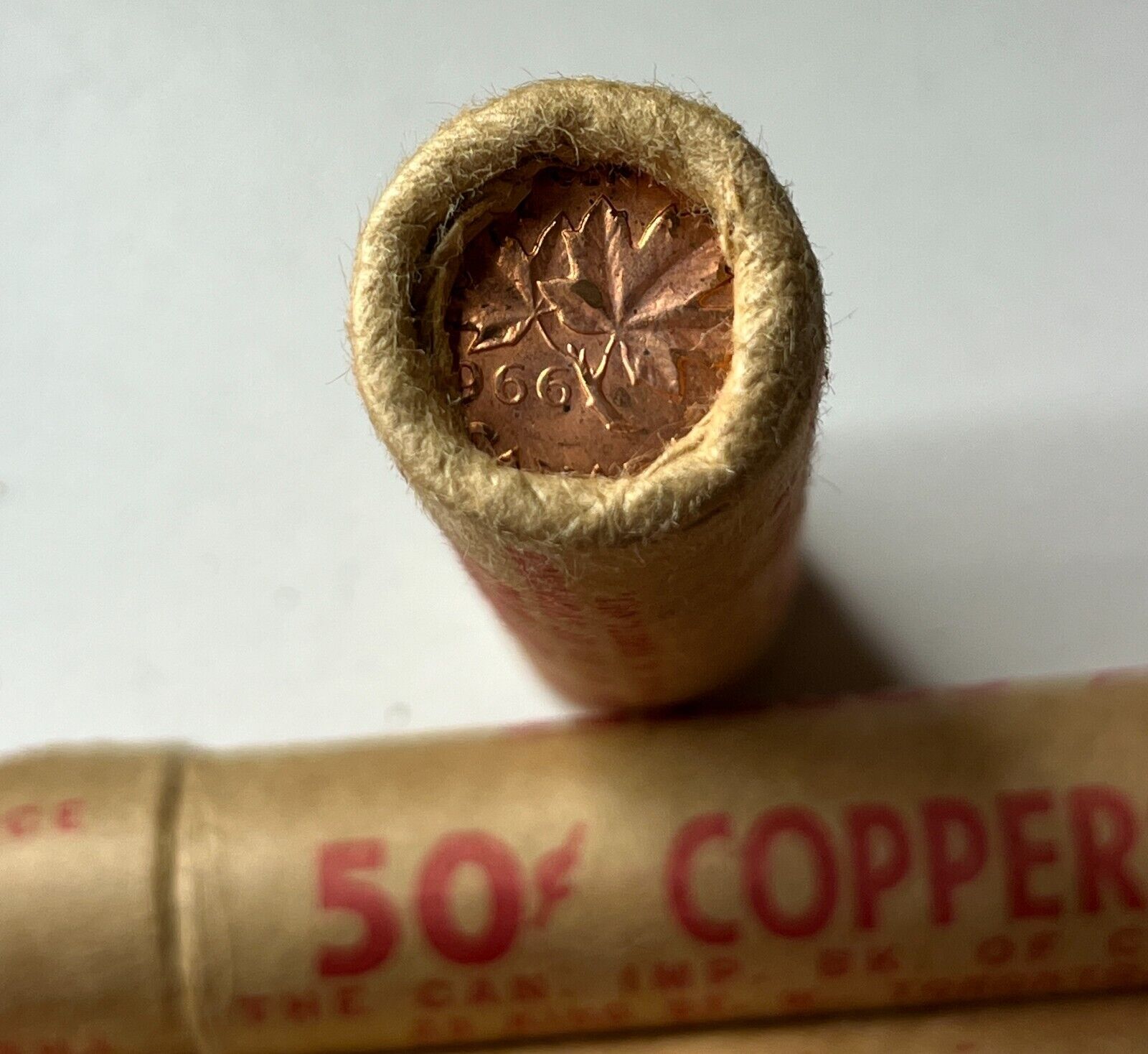 1966 Mint Sealed CIBC Roll Of 50 Uncirculated Canada Pennies