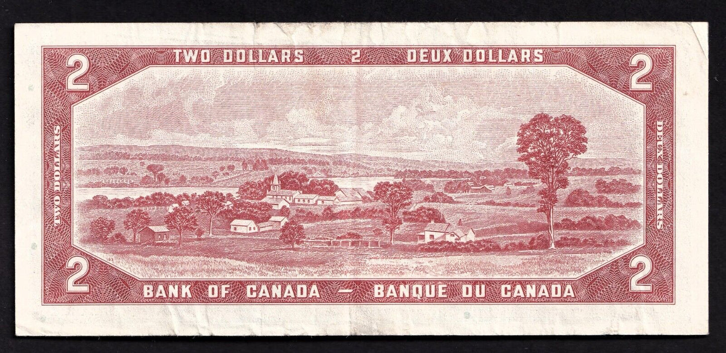 Canada 1954 $2 Two Dollar Banknote Lawson - Bouey V/G 8224310