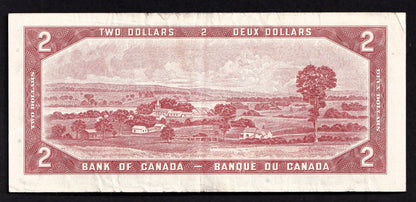 Canada 1954 $2 Two Dollar Banknote Lawson - Bouey V/G 8224310