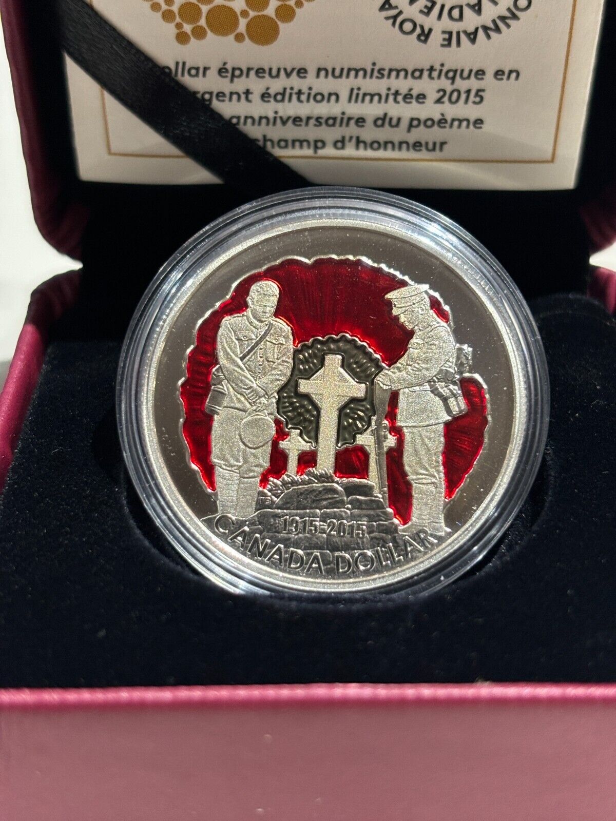 Canada 2015 Limited Proof Silver Dollar 100th Anniversary Of In Flanders Fields