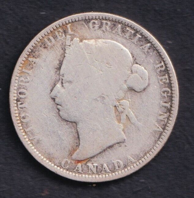 Canada 1883 H 25c Twenty Five Cent Silver Coin Queen Victoria .925 Silver #2