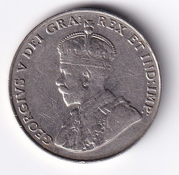 Canada 1936 Five Cent 5c Nickel King George V Fine/Very Fine