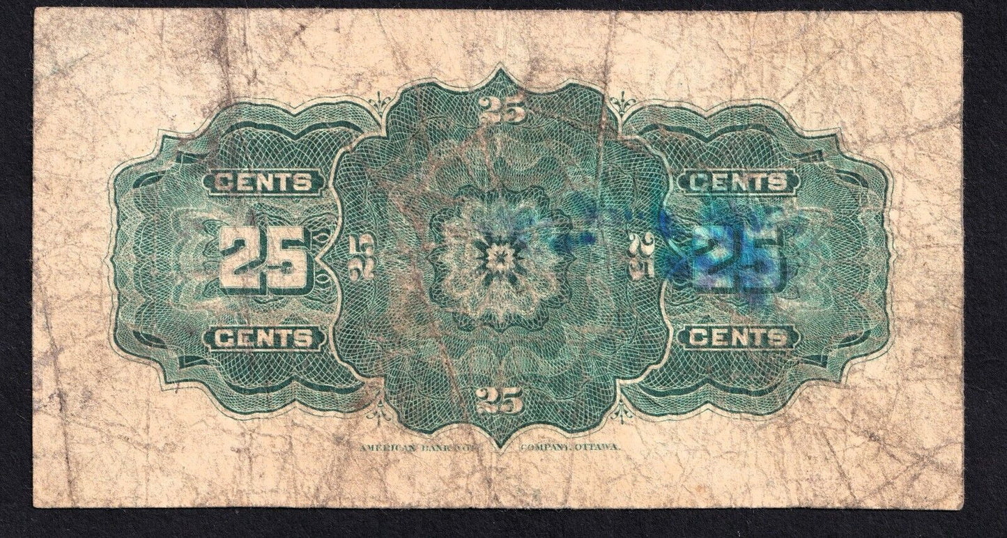 1900 Dominion of Canada 25c Shinplaster Note Courtney #2