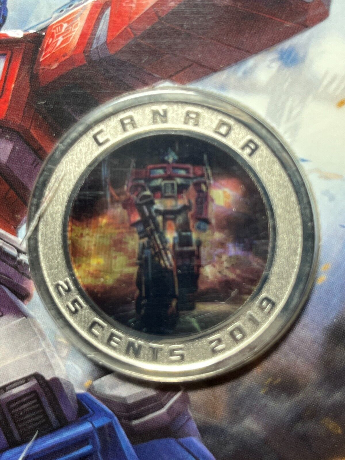 2019 OPTIMUS PRIME 3-D Lenticular Coin 25-cent Coin Canada Transformers