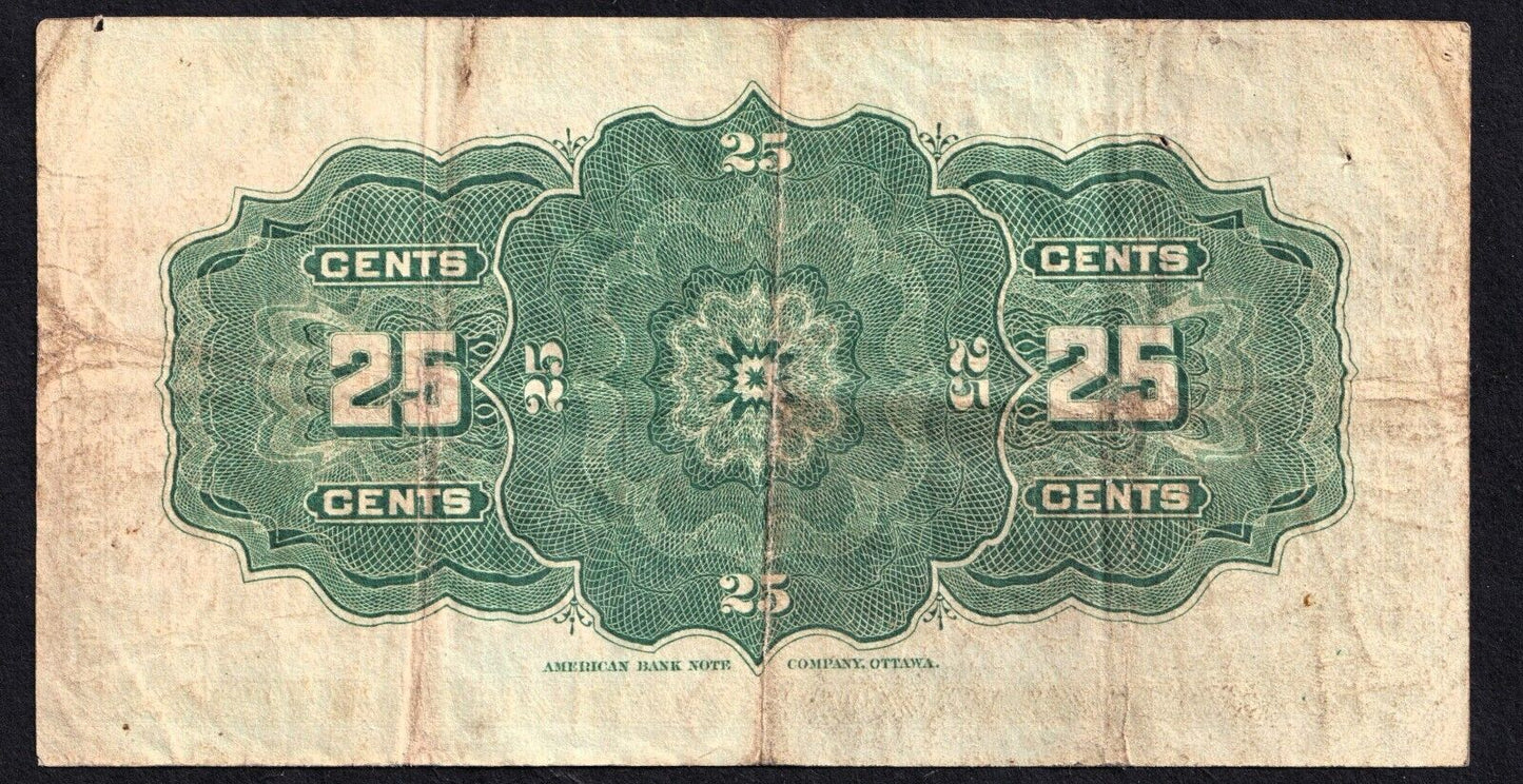 1900 Dominion of Canada 25c Shinplaster Note Boville #M6