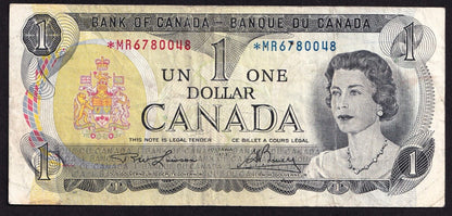 Canada 1973 $1 One Dollar Replacement Banknote Lawson - Bouey *MR 6780048