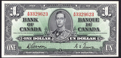 Canada 1937 $1 One Dollar Banknote Gordon - Towers A/M 3329623