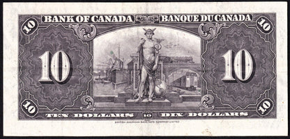 Canada 1937 $10 Ten Dollar Banknote Coyne - Towers Z/D 6507063