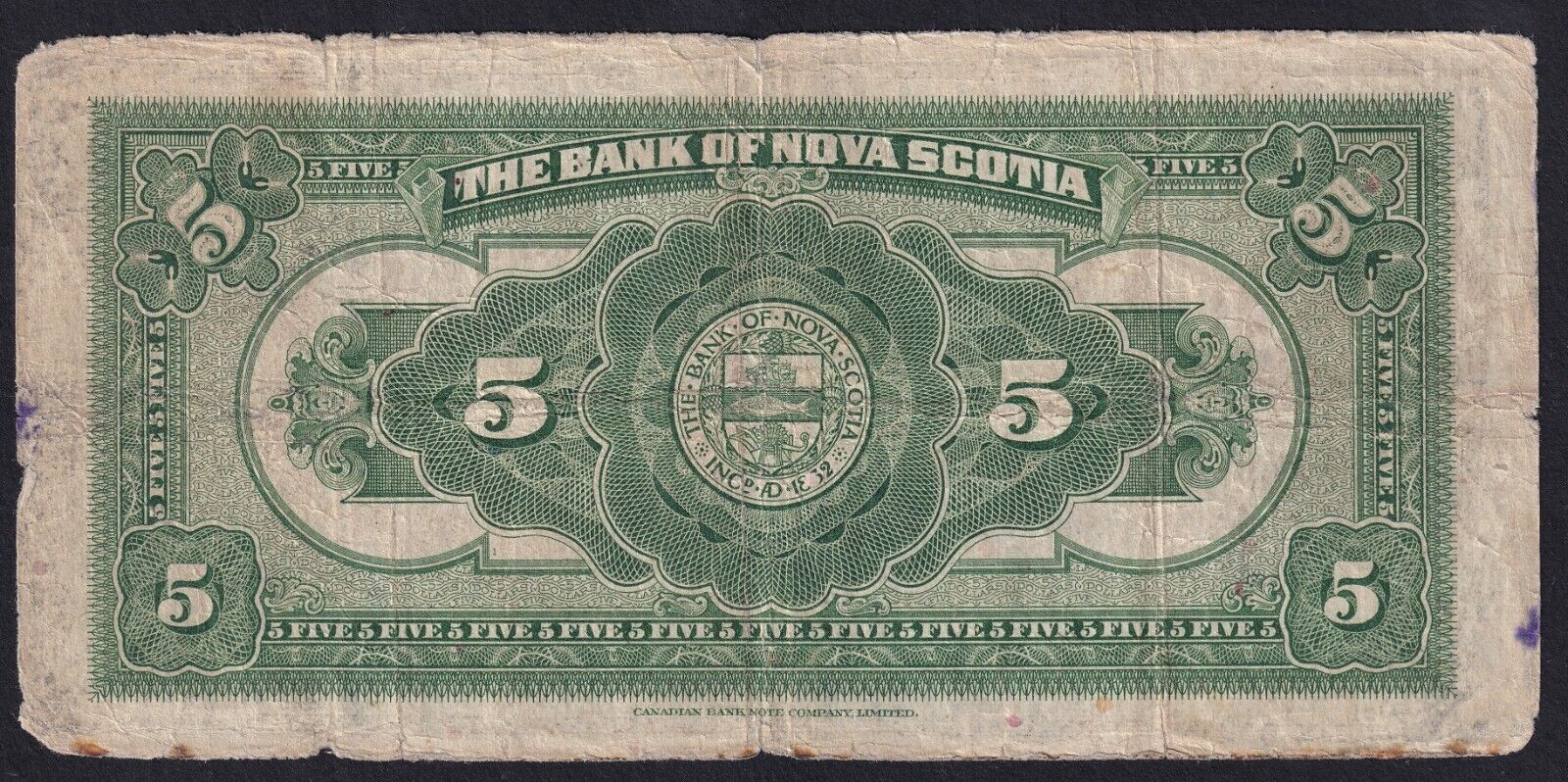 1935 The Bank Of Nova Scotia $5 Five Dollar 550-36-02