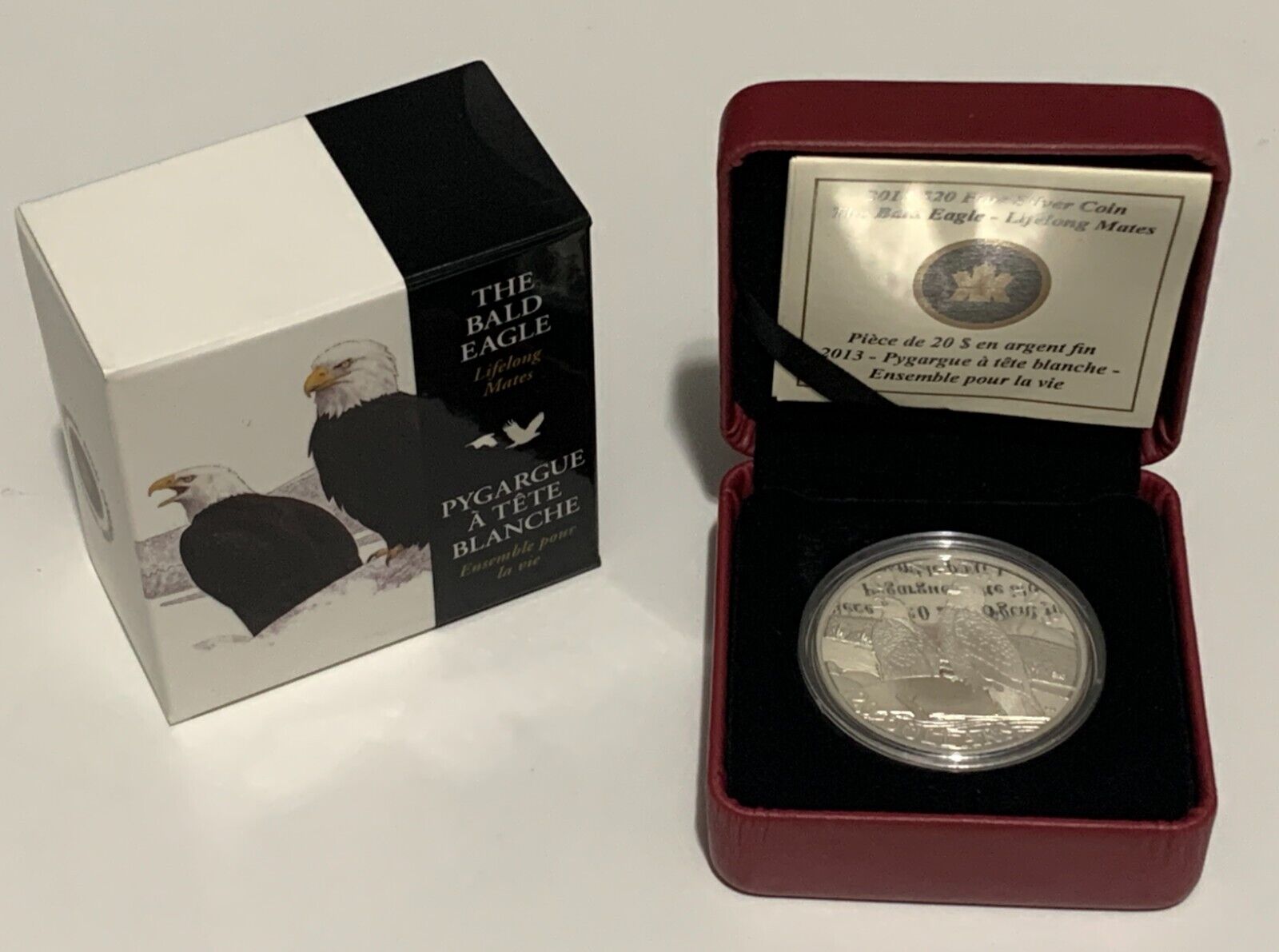 2013 Canada $20 1 Oz Fine Silver The Bald Eagle Lifelong Mates -  With Box